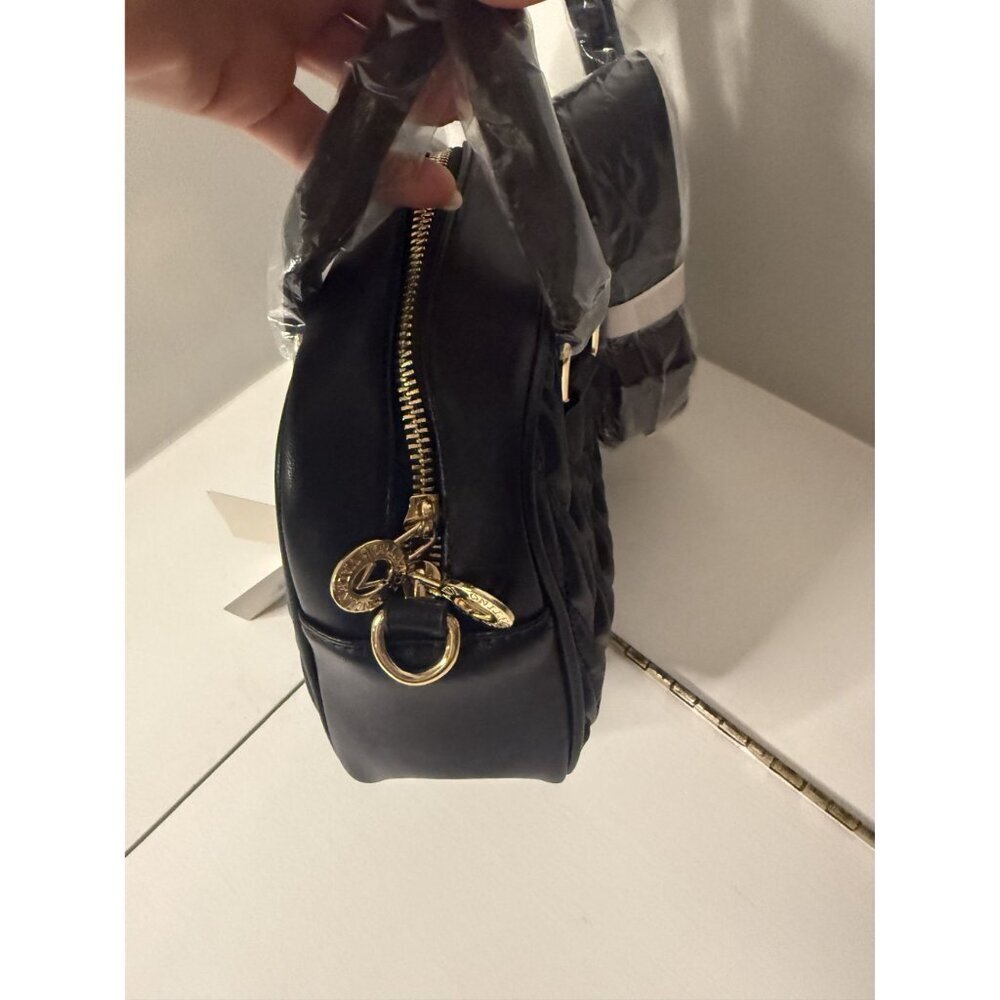 Valentino Orlandi Black Quilted Leather Zip Crossbody Purse NWT $199 [jb] - Picture 9 of 14
